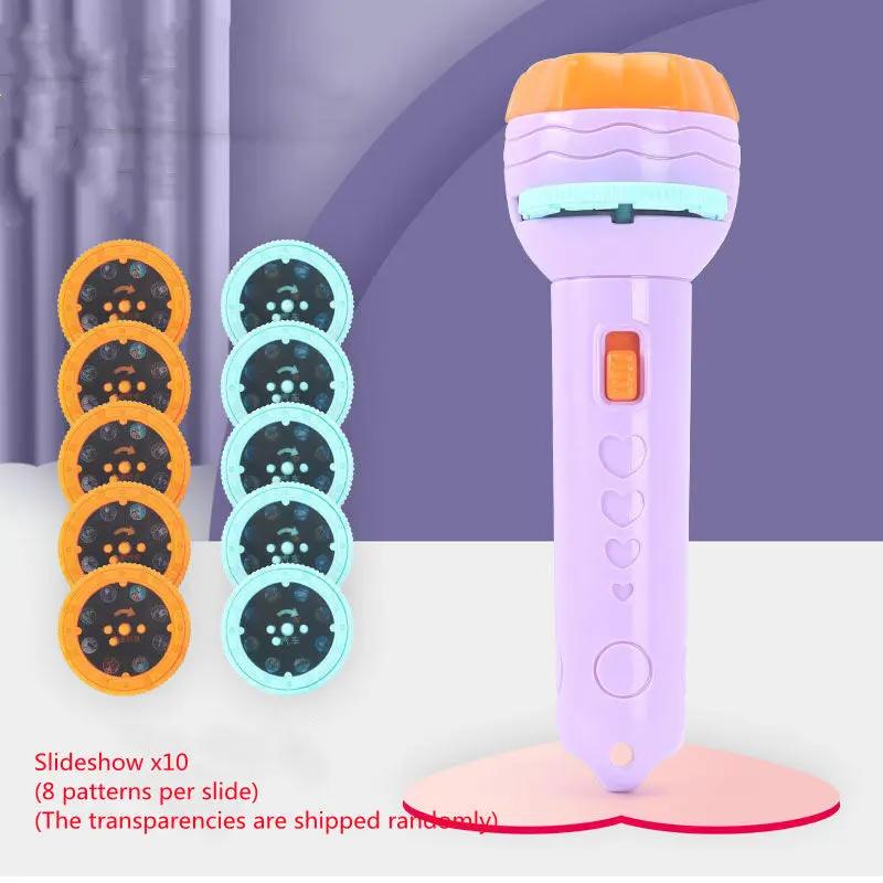 Cartoon Projection Flashlight 80 Patterns Creative Children Flashlight Toy Projector Baby Toys Bedtime Story Book CJ Dropshipping