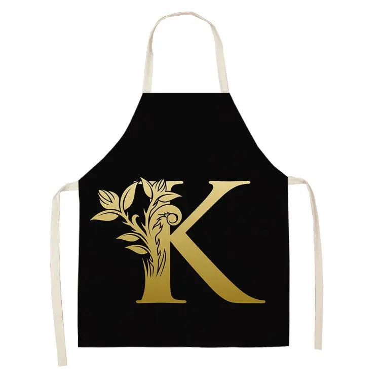 Letter series cotton and linen apron CJ Dropshipping