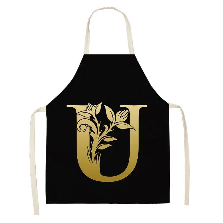Letter series cotton and linen apron CJ Dropshipping