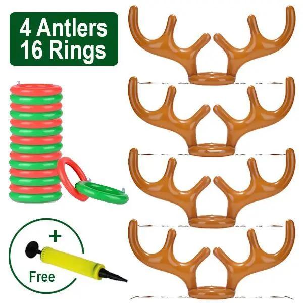 Christmas Reindeer Antler Ring Toss Game - Inflatable Party Game Set CJ Dropshipping