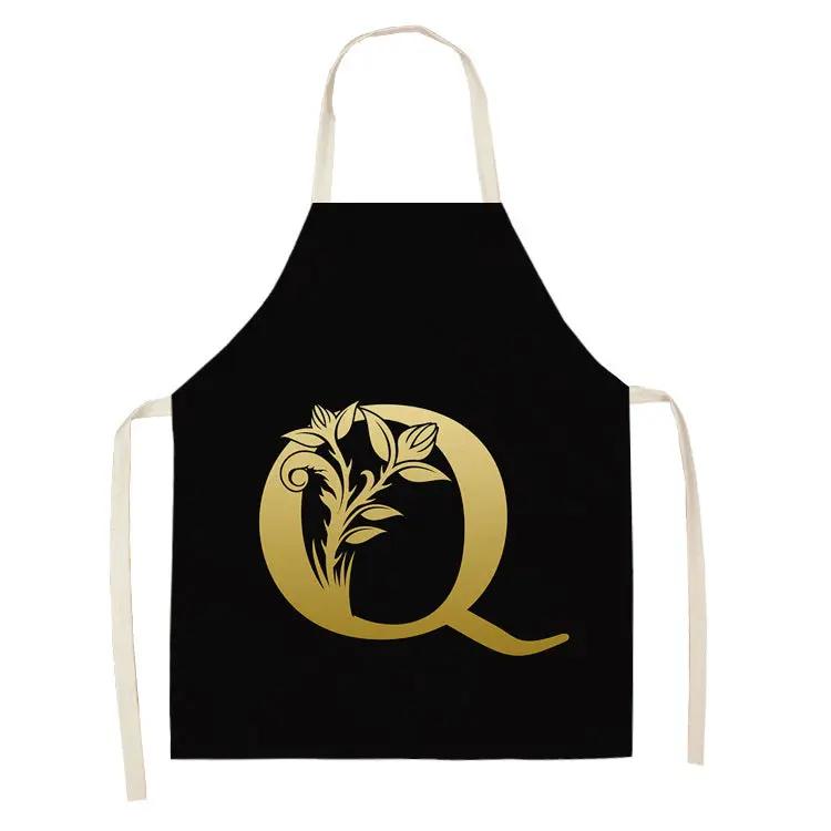 Letter series cotton and linen apron CJ Dropshipping