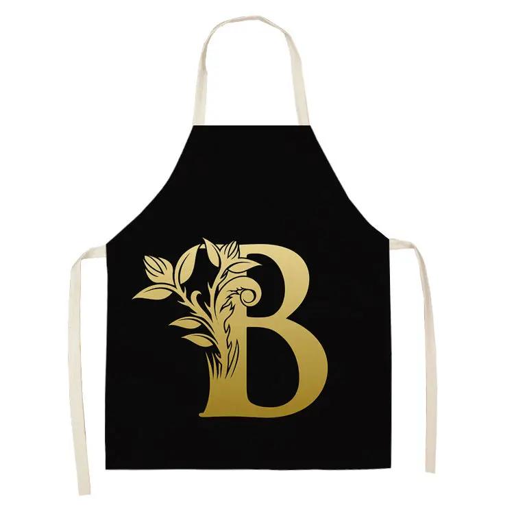 Letter series cotton and linen apron CJ Dropshipping