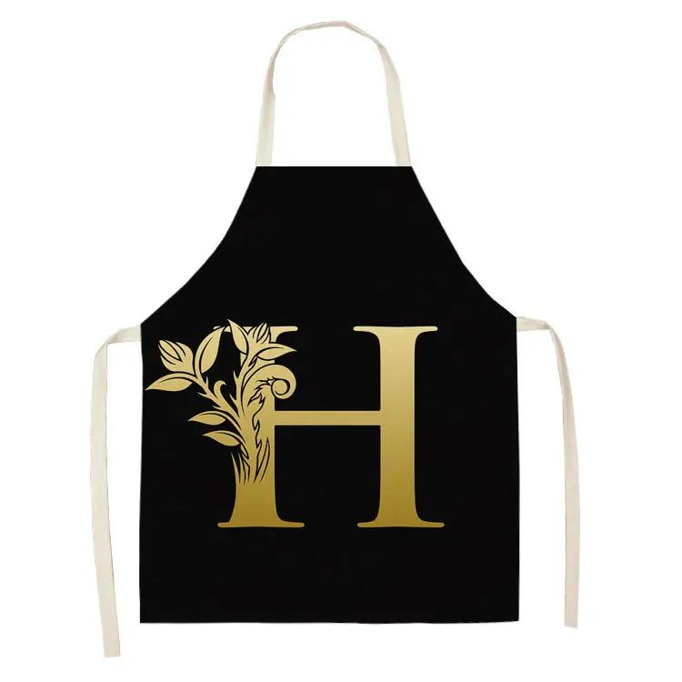 Letter series cotton and linen apron CJ Dropshipping