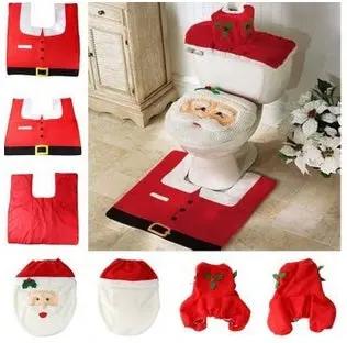 Merry Christmas Bathroom Curtain Santa Claus Toilet Seat Christmas Decorations CJ Dropshipping