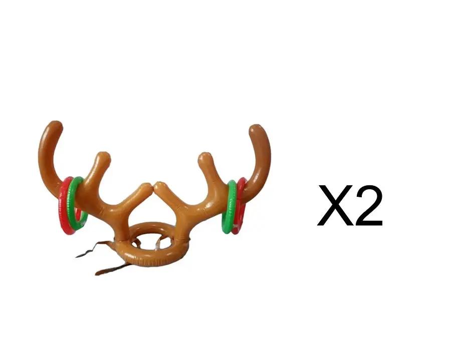 Christmas Reindeer Antler Ring Toss Game - Inflatable Party Game Set CJ Dropshipping