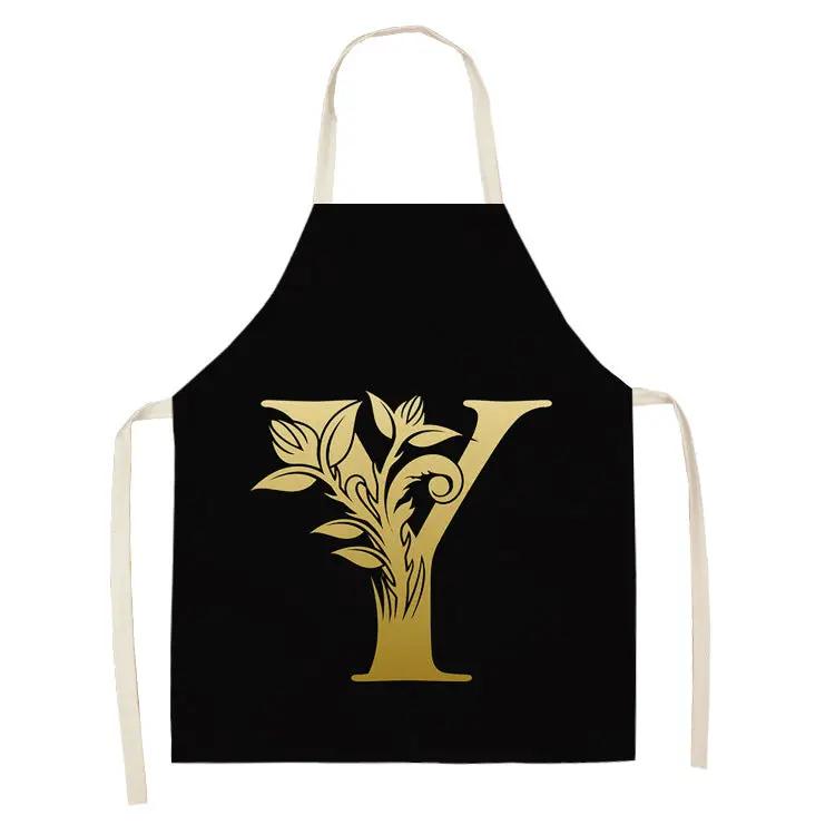 Letter series cotton and linen apron CJ Dropshipping