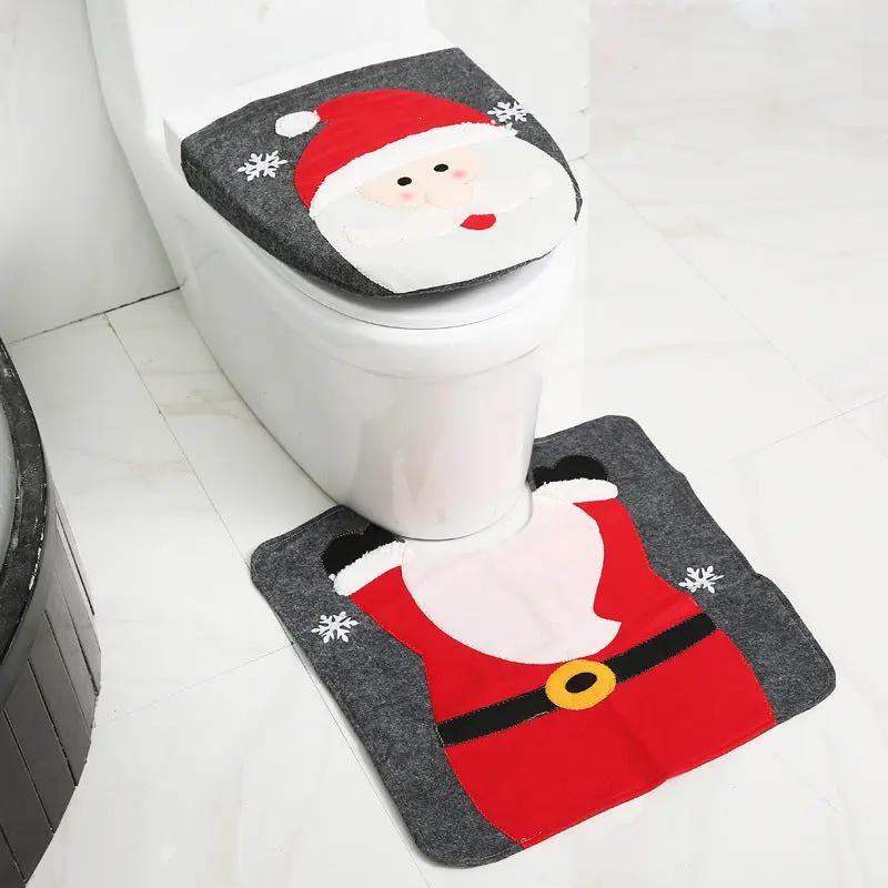 Merry Christmas Bathroom Curtain Santa Claus Toilet Seat Christmas Decorations CJ Dropshipping