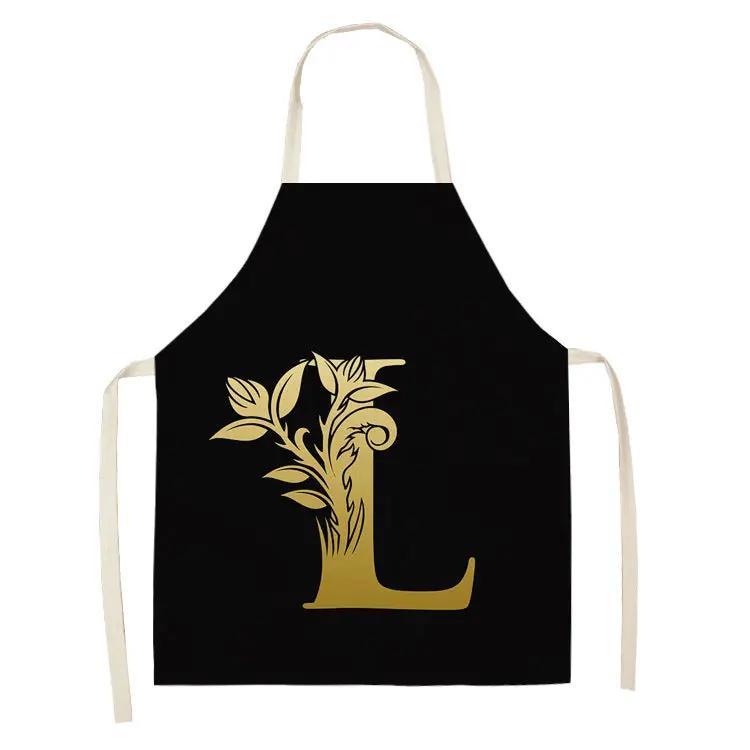Letter series cotton and linen apron CJ Dropshipping