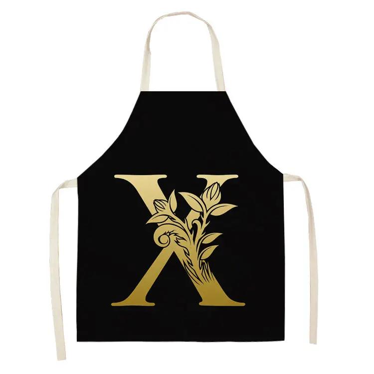 Letter series cotton and linen apron CJ Dropshipping