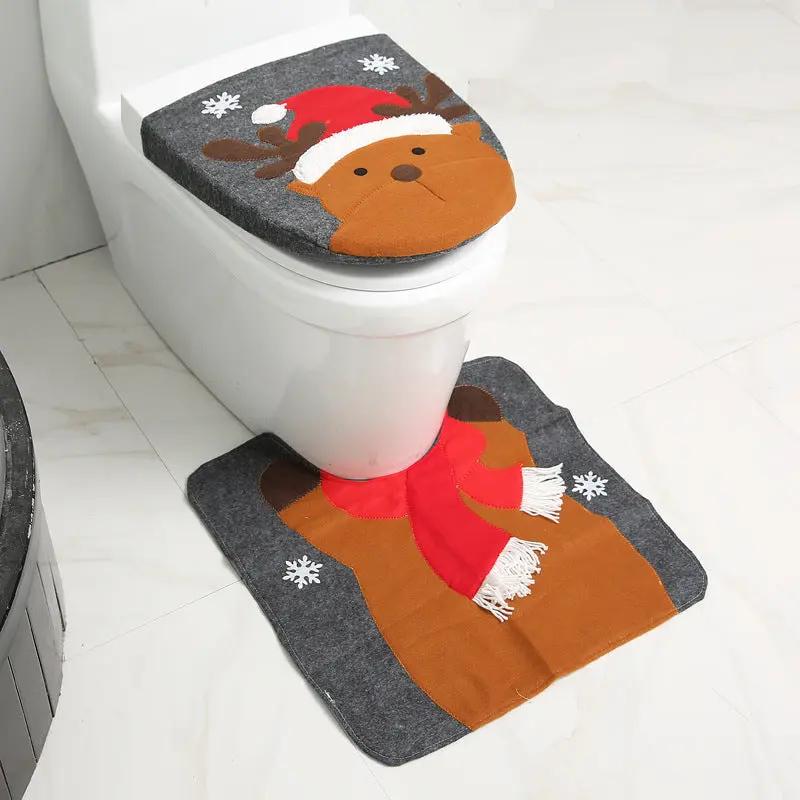 Merry Christmas Bathroom Curtain Santa Claus Toilet Seat Christmas Decorations CJ Dropshipping