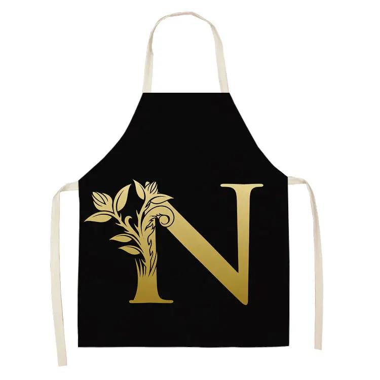 Letter series cotton and linen apron CJ Dropshipping