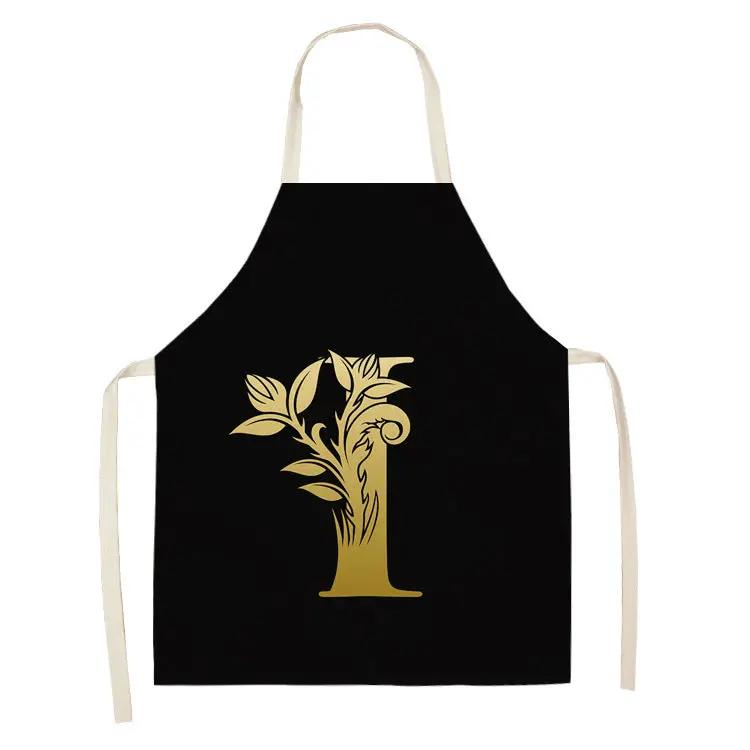 Letter series cotton and linen apron CJ Dropshipping