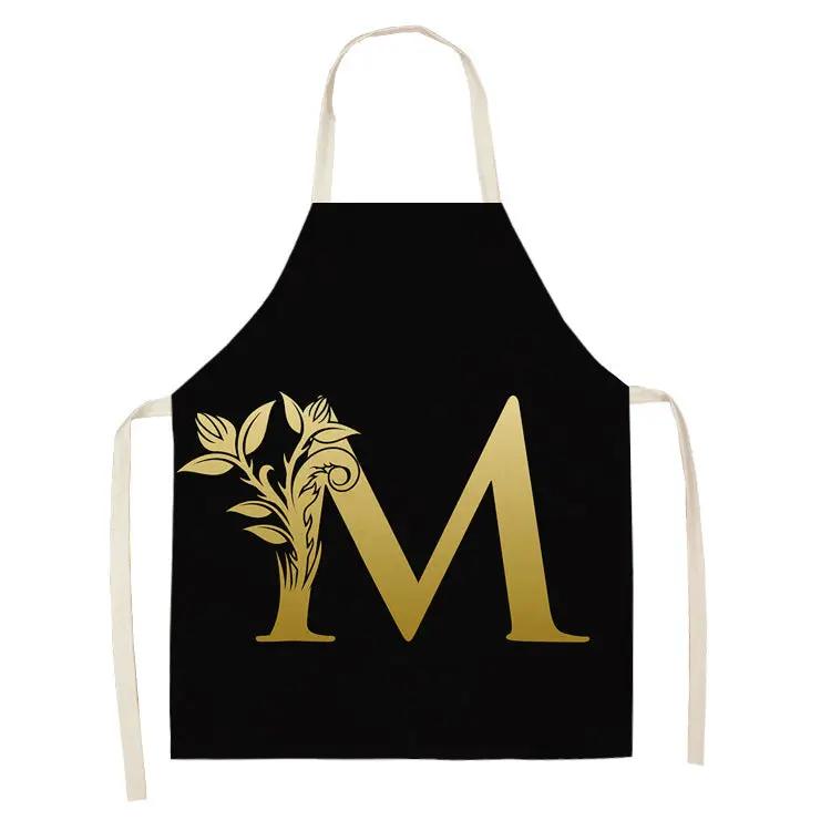 Letter series cotton and linen apron CJ Dropshipping