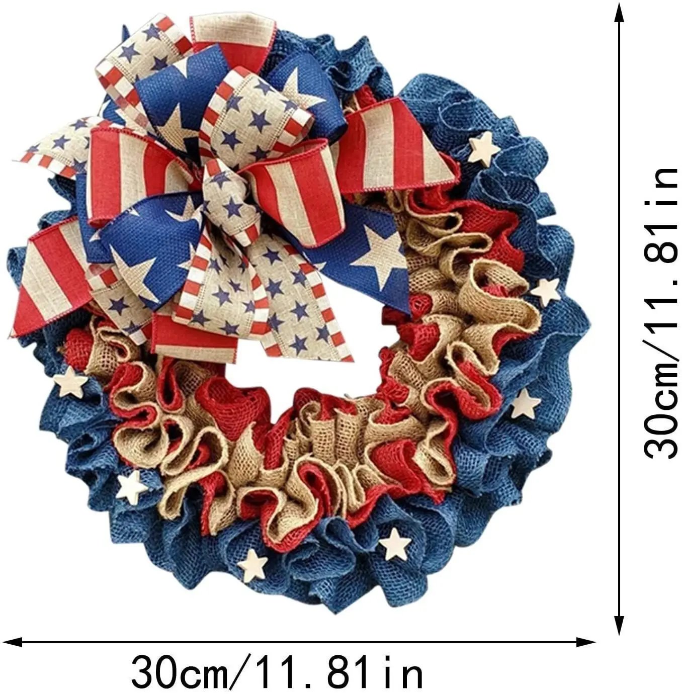 Patriotic Red White Blue Ribbon American Flag Garland CJ Dropshipping