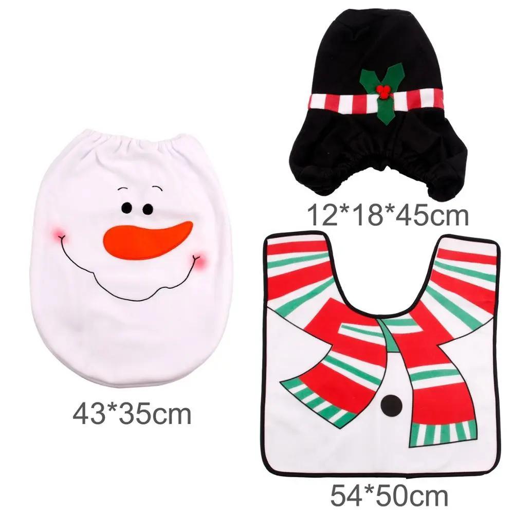 Merry Christmas Bathroom Curtain Santa Claus Toilet Seat Christmas Decorations CJ Dropshipping