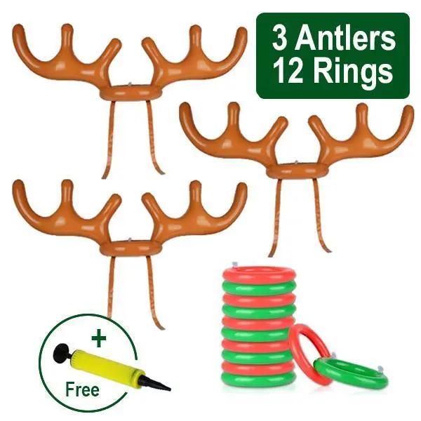 Christmas Reindeer Antler Ring Toss Game - Inflatable Party Game Set CJ Dropshipping