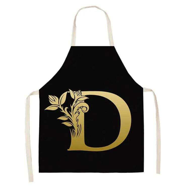 Letter series cotton and linen apron CJ Dropshipping