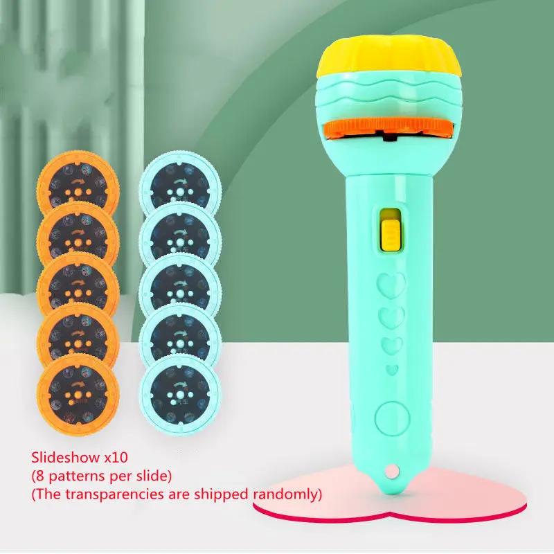 Cartoon Projection Flashlight 80 Patterns Creative Children Flashlight Toy Projector Baby Toys Bedtime Story Book CJ Dropshipping