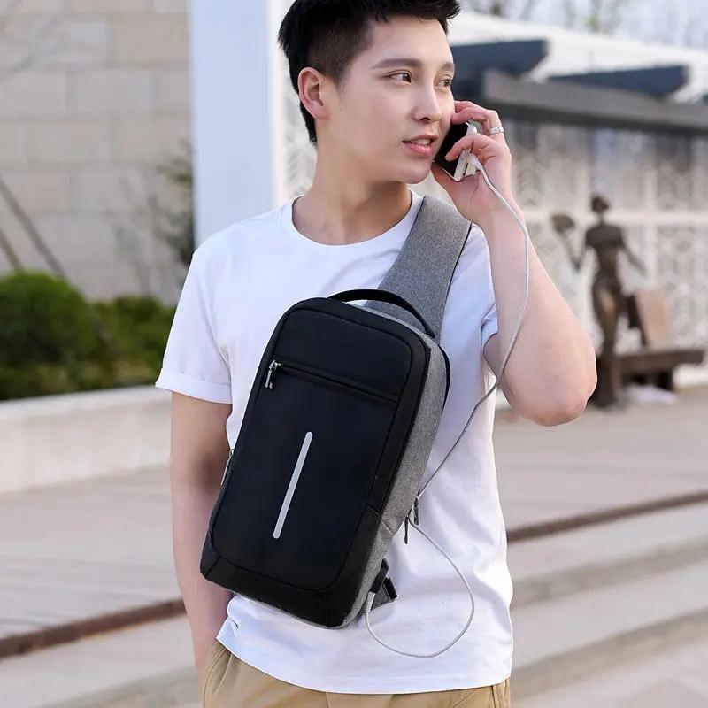 Anti-theft USB charging chest bag with you CJ Dropshipping 