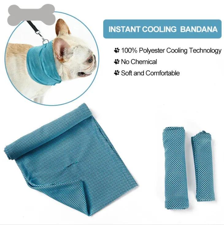 New Instant Cooling Pet Bandana Dog Scarf Summer Cooling Towel Wrap Dog Collar CJ Dropshipping 