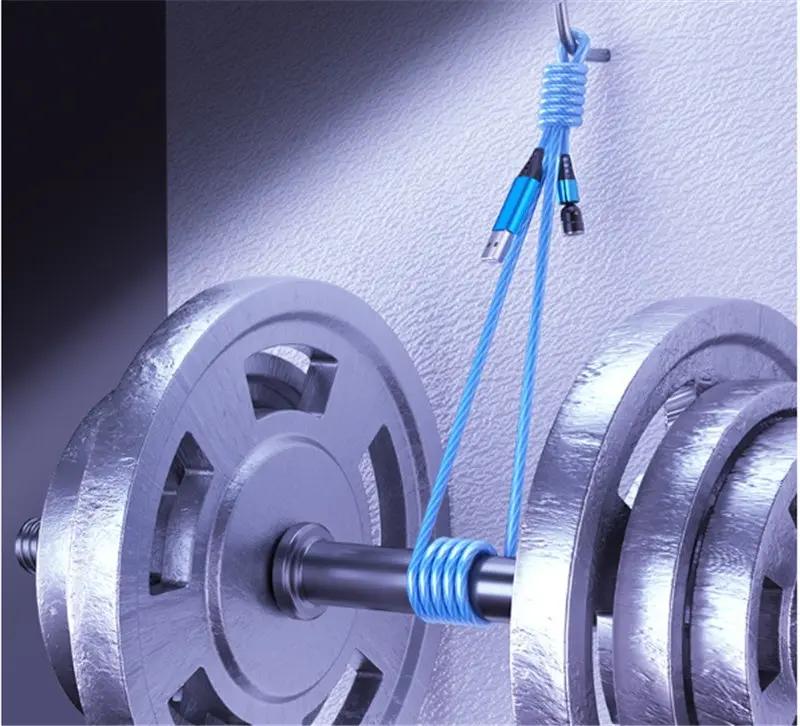 540° Rotating Magnetic Charging Cable - LED Light 3A Fast Charge for iPhone, Android & Type-C CJ Dropshipping 