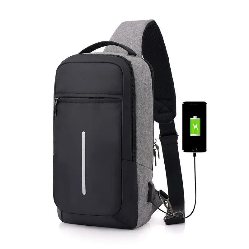 Anti-theft USB charging chest bag with you CJ Dropshipping 