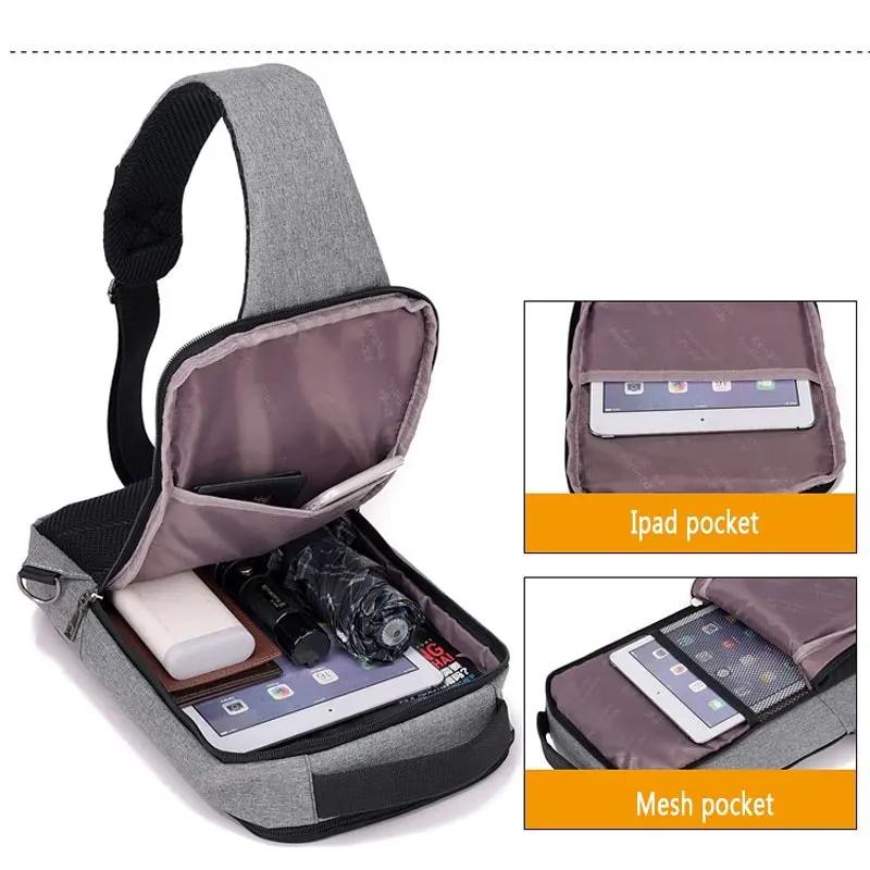 Anti-theft USB charging chest bag with you CJ Dropshipping 
