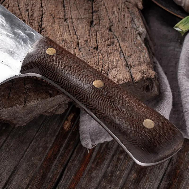 Cutting Meat With Carbon Steel Butcher Knife CJ Dropshipping 