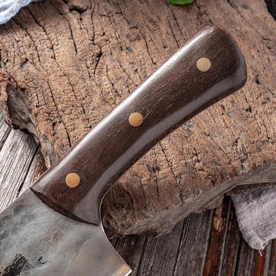 Cutting Meat With Carbon Steel Butcher Knife CJ Dropshipping 