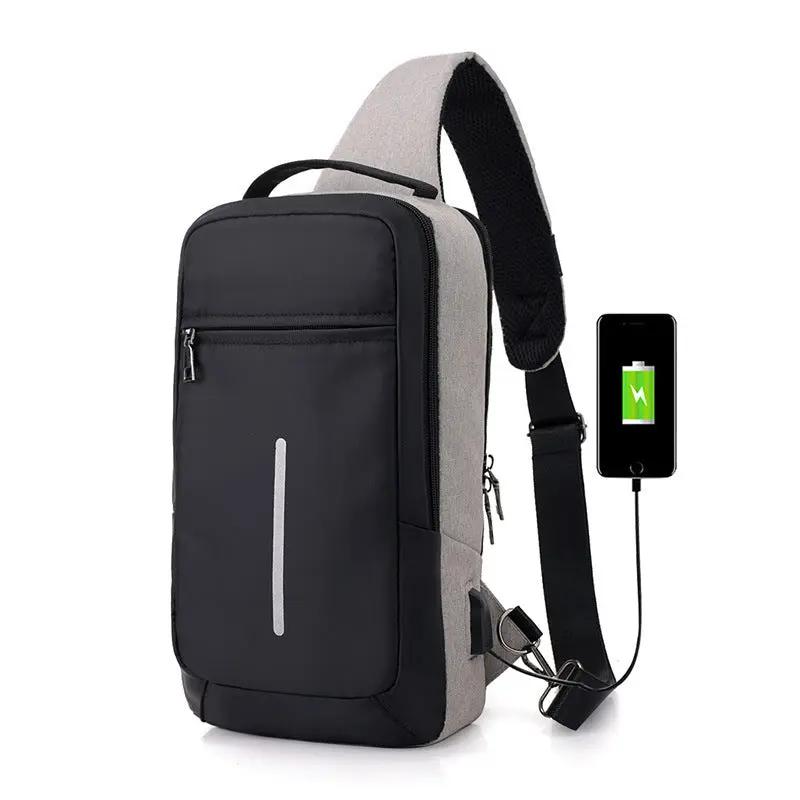 Anti-theft USB charging chest bag with you CJ Dropshipping 