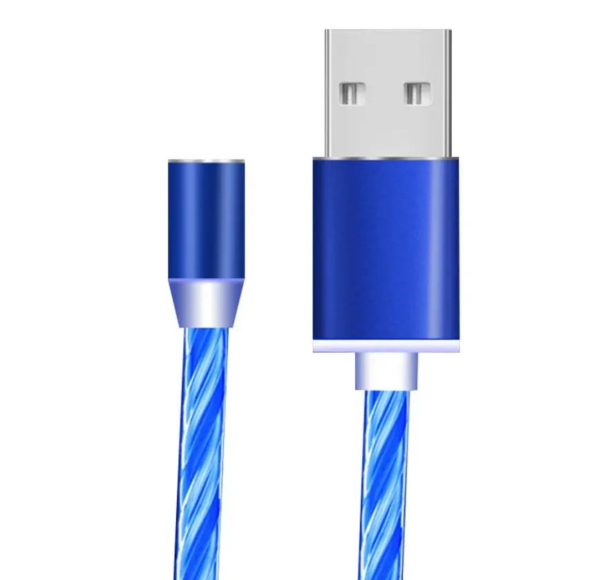 Compatible with Apple, Flowing Ligh Magnetic Streamer Data Line Cable for Iphone Android Typec CJ Dropshipping 