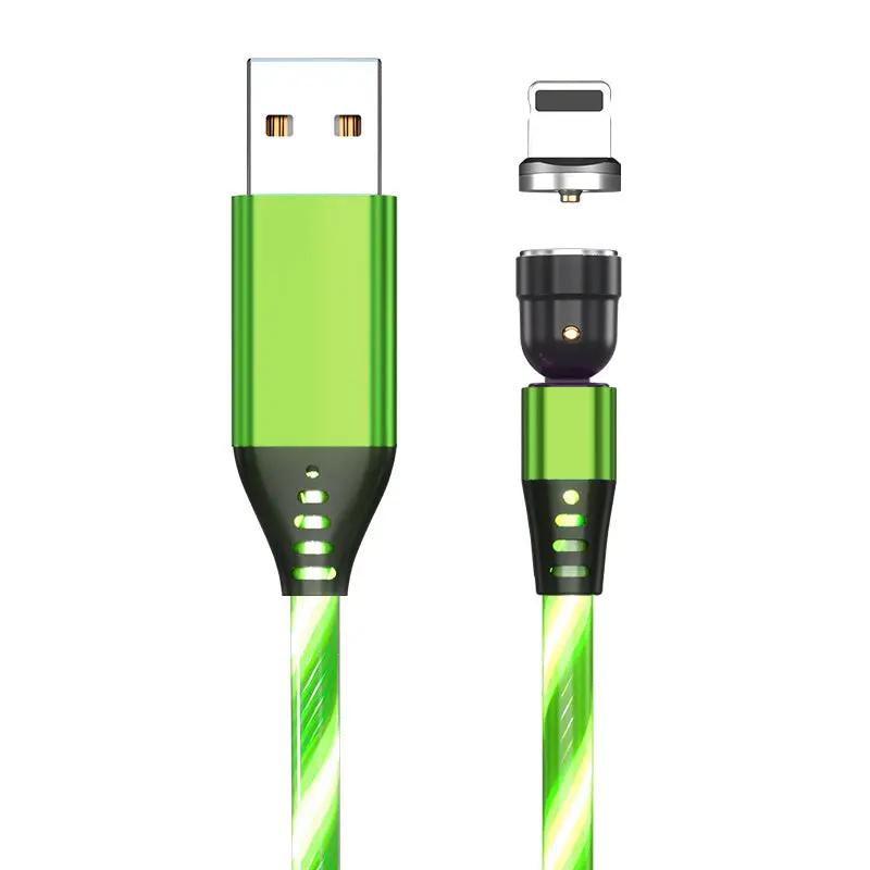 540° Rotating Magnetic Charging Cable - LED Light 3A Fast Charge for iPhone, Android & Type-C CJ Dropshipping 