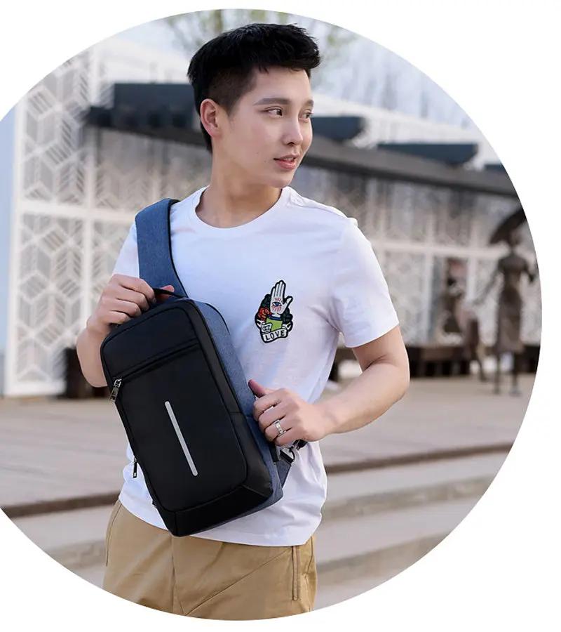 Anti-theft USB charging chest bag with you CJ Dropshipping 