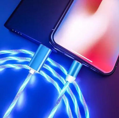 Compatible with Apple, Flowing Ligh Magnetic Streamer Data Line Cable for Iphone Android Typec CJ Dropshipping 