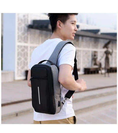 Anti-theft USB charging chest bag with you CJ Dropshipping 