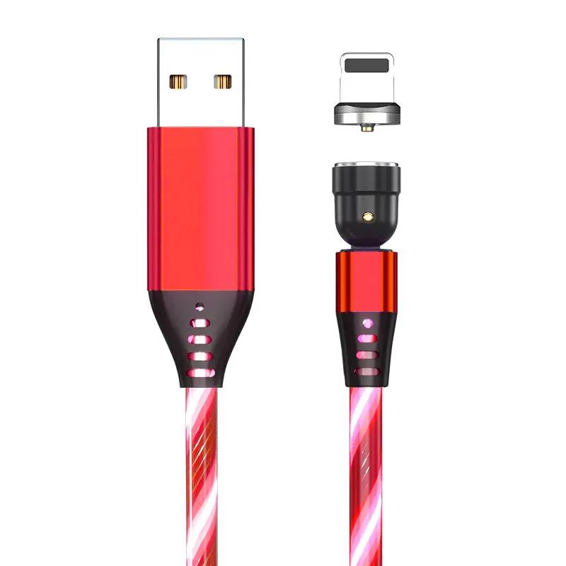 540° Rotating Magnetic Charging Cable - LED Light 3A Fast Charge for iPhone, Android & Type-C CJ Dropshipping 