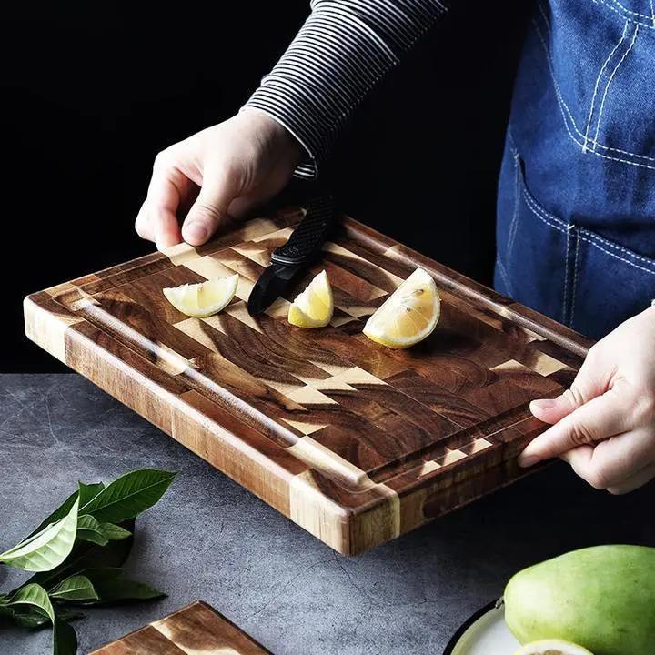 Kitchen Household Parquet Solid Wood Cutting Board CJ Dropshipping 