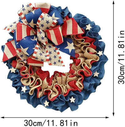 Patriotic Red White Blue Ribbon American Flag Garland CJ Dropshipping 