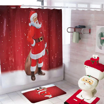 Merry Christmas Bathroom Curtain Santa Claus Toilet Seat Christmas Decorations CJ Dropshipping 