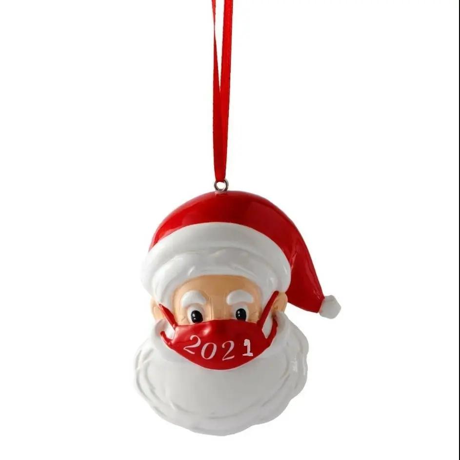 Santa Claus Face Mask Christmas Ornament - Decorative Resin Wall Hanging CJ Dropshipping 