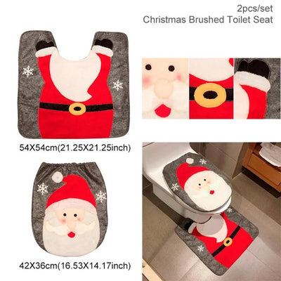 Merry Christmas Bathroom Curtain Santa Claus Toilet Seat Christmas Decorations CJ Dropshipping 