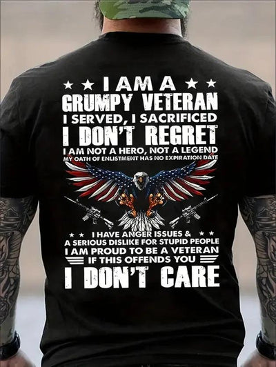 All-Season American Flag Eagle Tee - Casual Crew Neck, Stretchable Comfort & Durable For Everyday Patriotic Wear CJ Dropshipping 