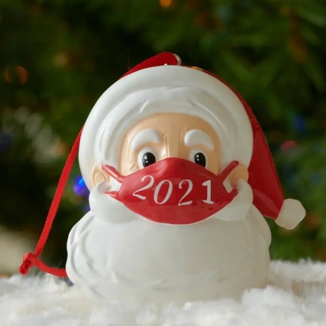 Santa Claus Face Mask Christmas Ornament - Decorative Resin Wall Hanging CJ Dropshipping 