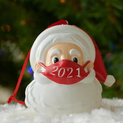 Santa Claus Face Mask Christmas Ornament - Decorative Resin Wall Hanging CJ Dropshipping 