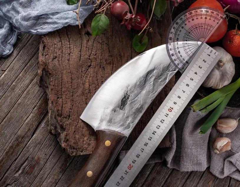 Cutting Meat With Carbon Steel Butcher Knife CJ Dropshipping 